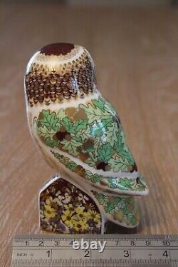 Royal Crown Derby WOODLAND OWL Paperweight 1st Quality Gold Stopper