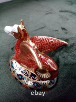 Royal Crown Derby Wessex Wyvern With Gold Stopper Certificate And Original Box