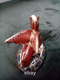 Royal Crown Derby Wessex Wyvern With Gold Stopper Certificate And Original Box