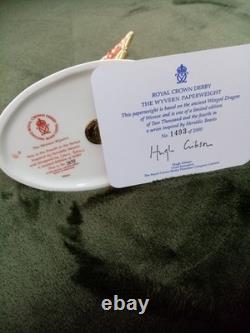 Royal Crown Derby Wessex Wyvern With Gold Stopper Certificate And Original Box
