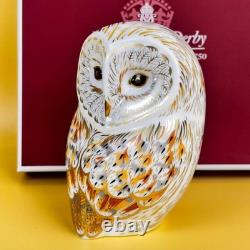 Royal Crown Derby White Owl Paperweight Bone Collectible New Rare