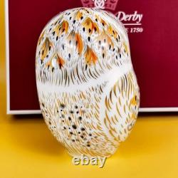 Royal Crown Derby White Owl Paperweight Bone Collectible New Rare