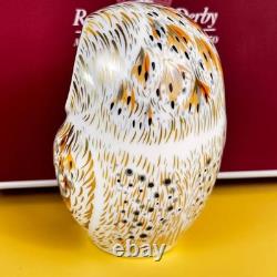 Royal Crown Derby White Owl Paperweight Bone Collectible New Rare
