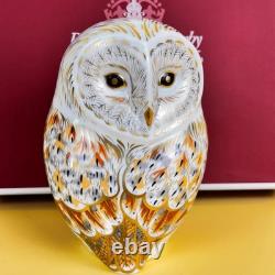 Royal Crown Derby White Owl Paperweight Bone Collectible New Rare