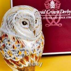 Royal Crown Derby White Owl Paperweight Bone Collectible New Rare