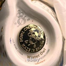 Royal Crown Derby White Owl Paperweight Bone Collectible New Rare