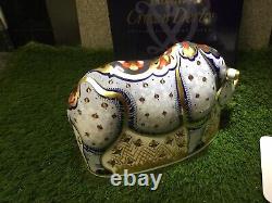 Royal Crown Derby White Rhino Paperweight Endangered Species Signed Ltd Edition