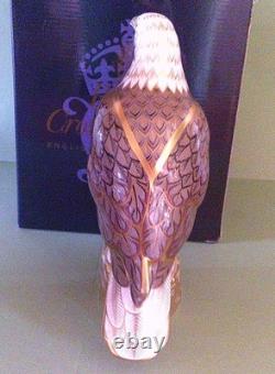 Royal Crown Derby White Tailed Sea Eagle Paperweight Gold Stopper Boxed