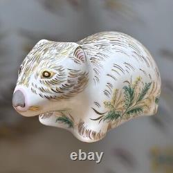 Royal Crown Derby Wombat Paperweight Gold Stopper Brand New Boxed Genuine