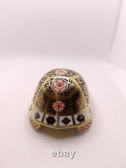 Royal Crown Derby Yorkshire Rose Father Tortoise Paperweight Gold Stopper Ltd
