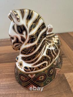 Royal Crown Derby Zebra Paperweight 1995 LV111 Silver Stopper No Box