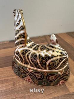 Royal Crown Derby Zebra Paperweight 1995 LV111 Silver Stopper No Box