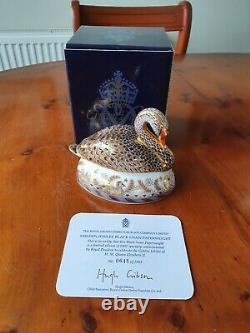 Royal Crown Derby'golden Jubilee'black Swan' Limited Edition No 648 New