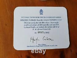 Royal Crown Derby'golden Jubilee'black Swan' Limited Edition No 648 New