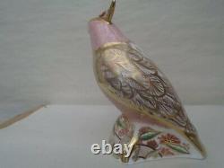 Royal Crown Derby limited edition COCKATOO paperweight with gold button WOW LOOK
