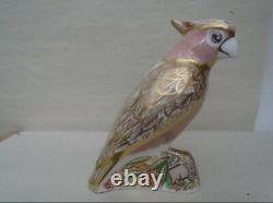Royal Crown Derby limited edition COCKATOO paperweight with gold button WOW LOOK