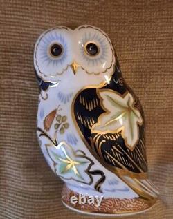 Royal Crown Derby paperweight Owl Collection. Limited Edition. Gold Stoppers Box