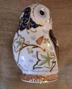 Royal Crown Derby paperweight Owl Collection. Limited Edition. Gold Stoppers Box