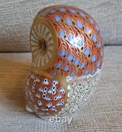 Royal Crown Derby paperweight Owl Collection. Limited Edition. Gold Stoppers Box