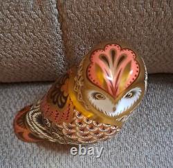 Royal Crown Derby paperweight Owl Collection. Limited Edition. Gold Stoppers Box