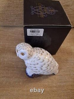 Royal Crown Derby paperweight Owl Collection. Limited Edition. Gold Stoppers Box