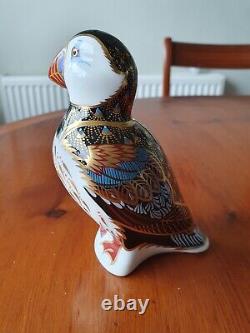 Royal Crown Derby'puffin' Paperweight -lix 1996 Gold Stopper In Original Box