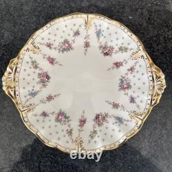 Royal Crown Derby, royal Antoinette scalloped edge Handled Round Cake Plate