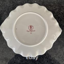 Royal Crown Derby, royal Antoinette scalloped edge Handled Round Cake Plate