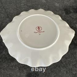 Royal Crown Derby, royal Antoinette scalloped edge Handled Round Cake Plate