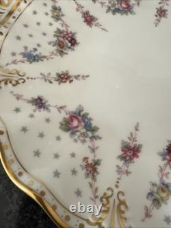 Royal Crown Derby, royal Antoinette scalloped edge Handled Round Cake Plate