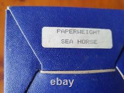 Royal Crown Derby'seahorse' Paperweight -lv 1992 Gold Stopper In Original Box