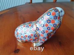 Royal Crown Derby'walrus' Paperweight -lii 1989 Gold Stopper In Original Box
