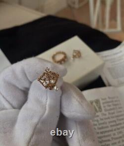 Royal Crown Tiara Ring With Matching Earrings