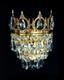 Royal Crown Wall Light With Real Crystals. Illustration Antique Gold