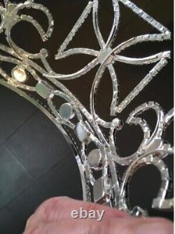 Royal King Crown Mens Crystal Silver Plated Prince Crowns Tiaras Full round