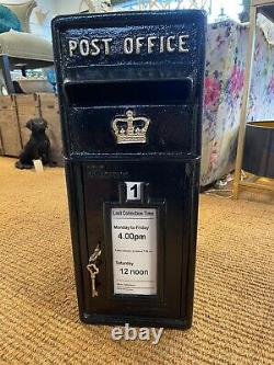 Royal Mail Cast Iron Black post box Gold Crown Royal post box