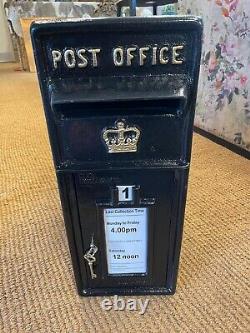 Royal Mail Cast Iron Black post box Gold Crown Royal post box