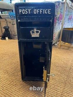 Royal Mail Cast Iron Black post box Gold Crown Royal post box