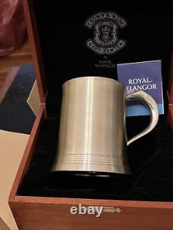 Royal Selangor Pewter Crown & Rose Vintage Pewter Tankard in Rose Wooden Box