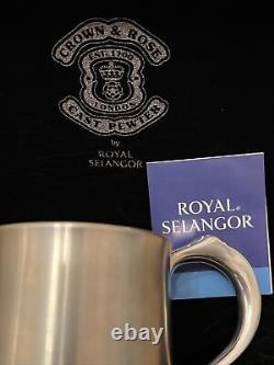 Royal Selangor Pewter Crown & Rose Vintage Pewter Tankard in Rose Wooden Box