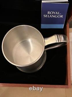 Royal Selangor Pewter Crown & Rose Vintage Pewter Tankard in Rose Wooden Box