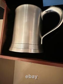 Royal Selangor Pewter Crown & Rose Vintage Pewter Tankard in Rose Wooden Box