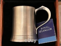 Royal Selangor Pewter Crown & Rose Vintage Pewter Tankard in Rose Wooden Box