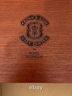 Royal Selangor Pewter Crown & Rose Vintage Pewter Tankard in Rose Wooden Box