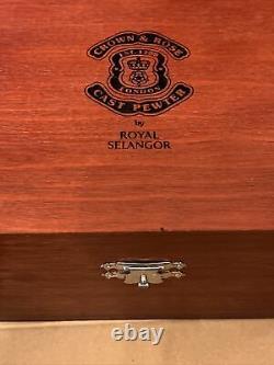 Royal Selangor Pewter Crown & Rose Vintage Pewter Tankard in Rose Wooden Box