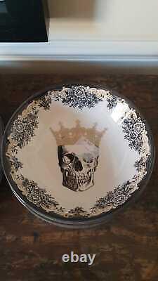 Royal Stafford England 12 Piece Dinner Set Crown King Scull 6 Plates & 6 Bowls