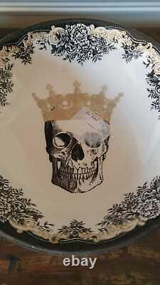 Royal Stafford England 12 Piece Dinner Set Crown King Scull 6 Plates & 6 Bowls