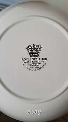 Royal Stafford England 12 Piece Dinner Set Crown King Scull 6 Plates & 6 Bowls