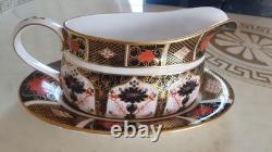 Royal crown derby 1128 gravy boat and stand 1st quality