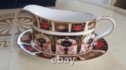 Royal crown derby 1128 gravy boat and stand 1st quality